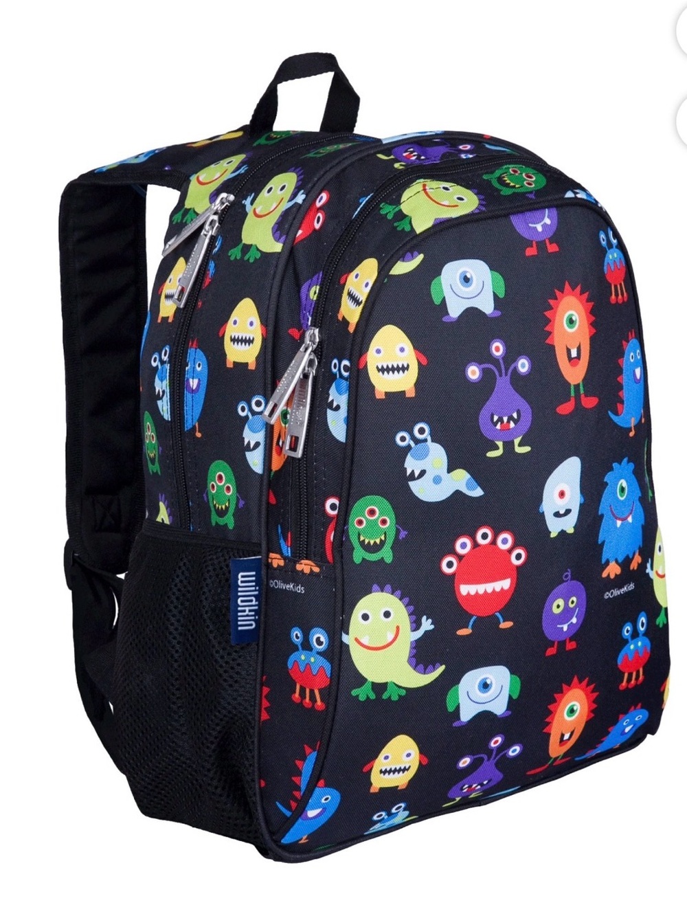 Wildkin Black Colorful Monster Backpack